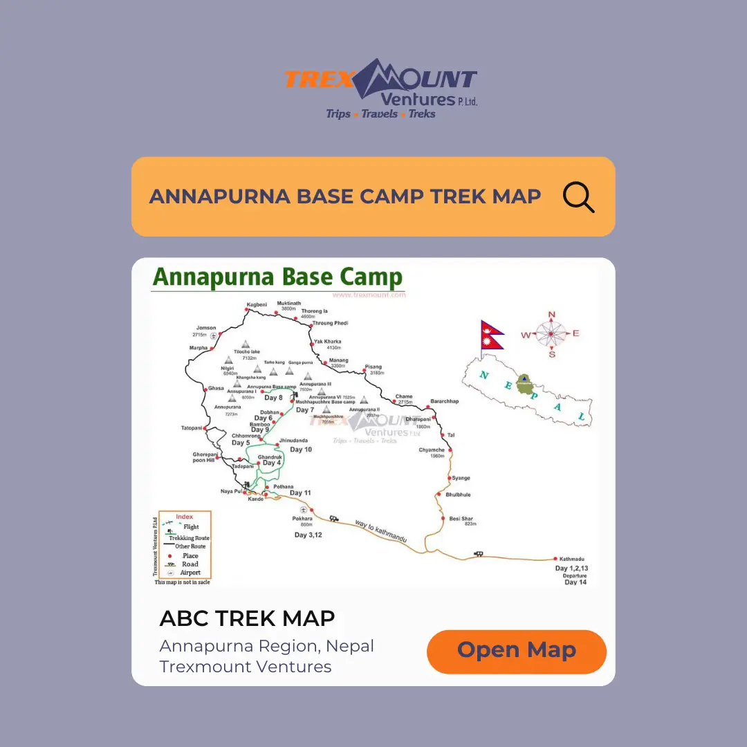 annapurna base camp trek map