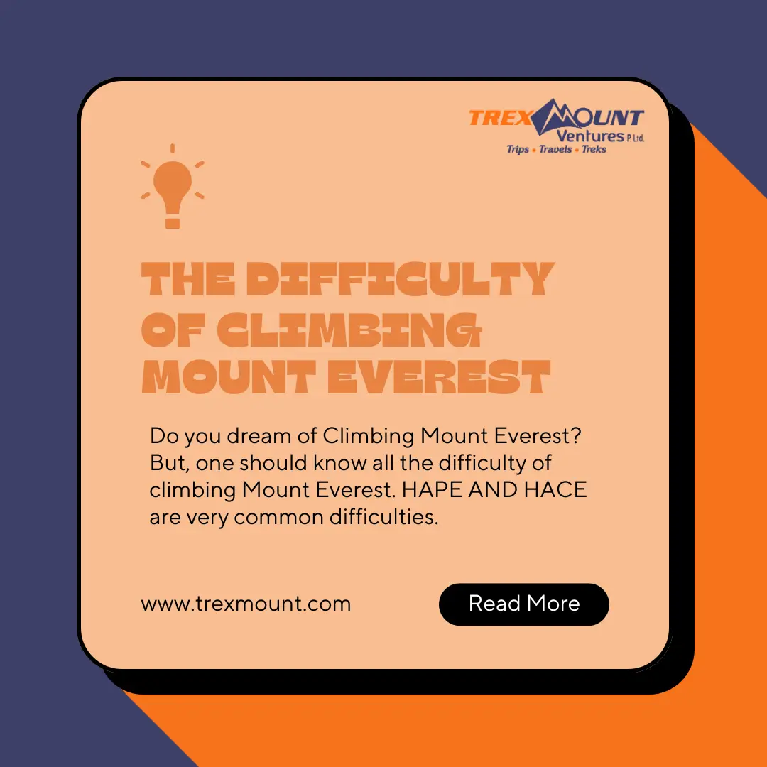 The difficulty of Climbing Mount Everest