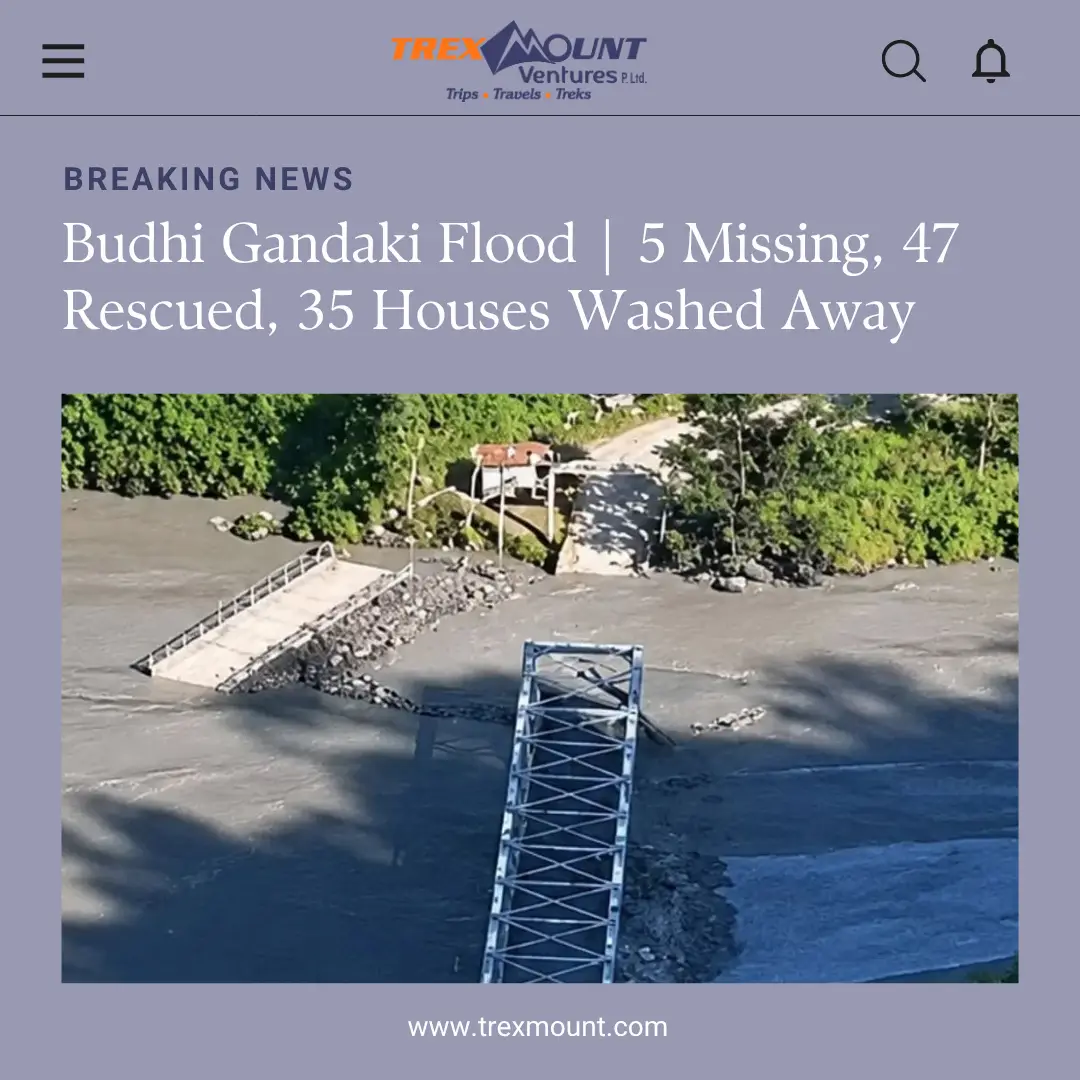 Budhi Gandaki Flood | 5 Missing, 47 Rescued, 35 Houses Washed Away