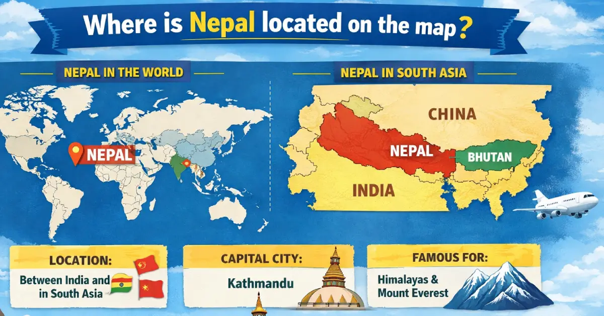 where is nepal located on the map