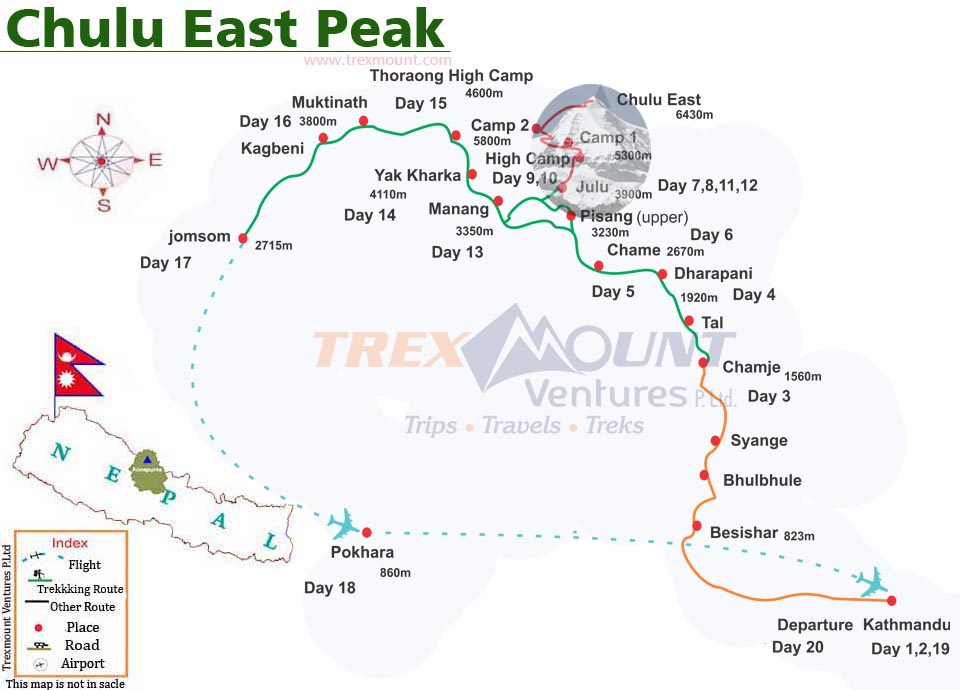trip route map for Trishuli River Rafting 