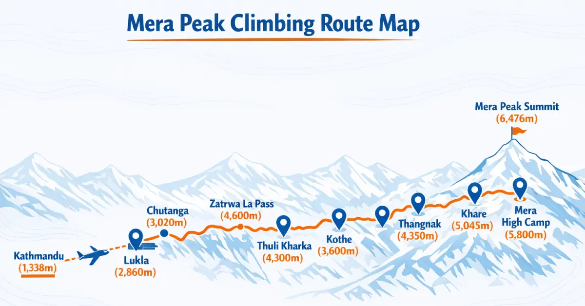 Mera Peak Climbing Route Map