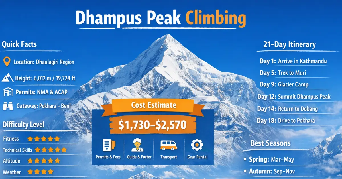 Climb Dhampus Peak 