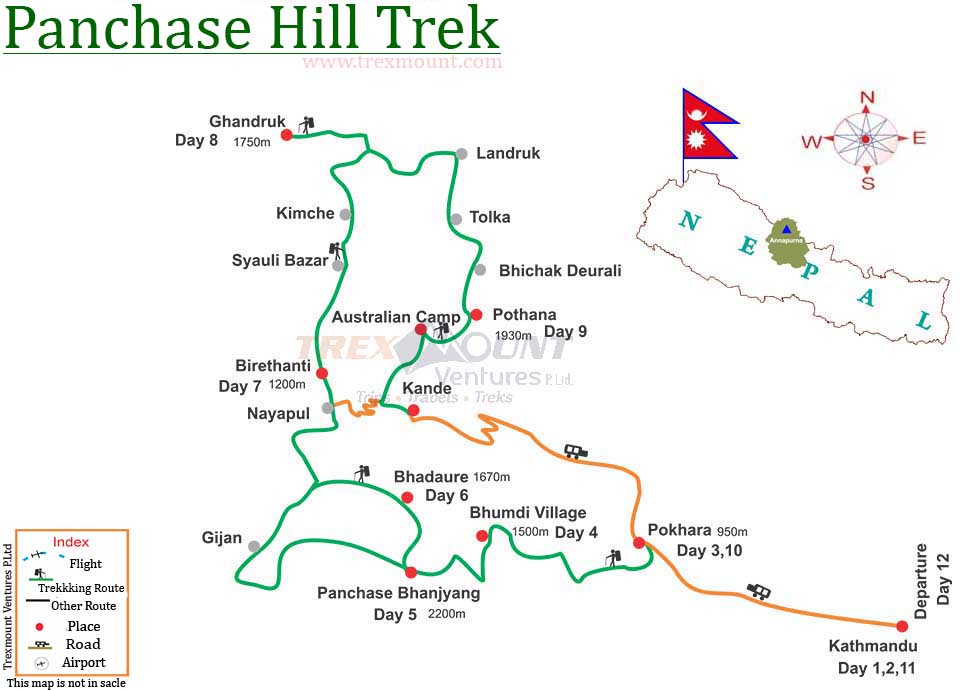 Panchase-trek-map