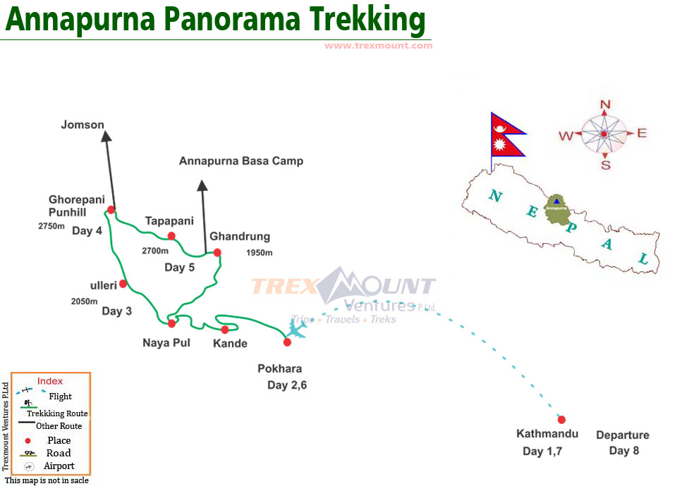 Annapurna Panorama Trek Map