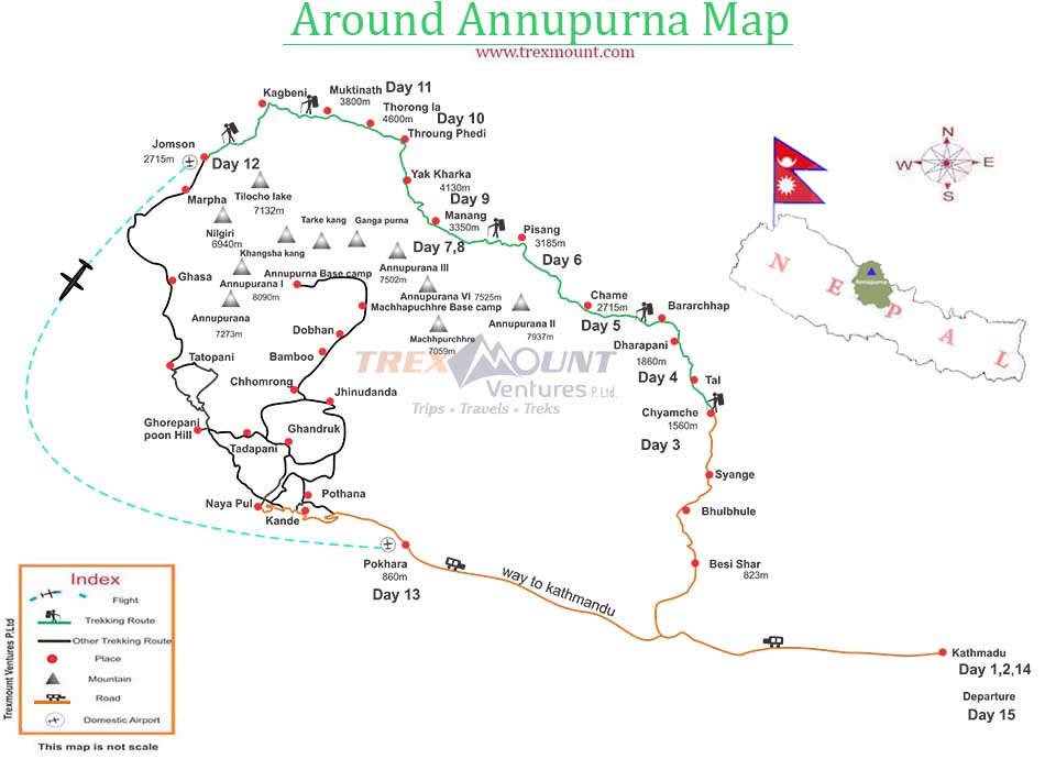 Annapurna region map