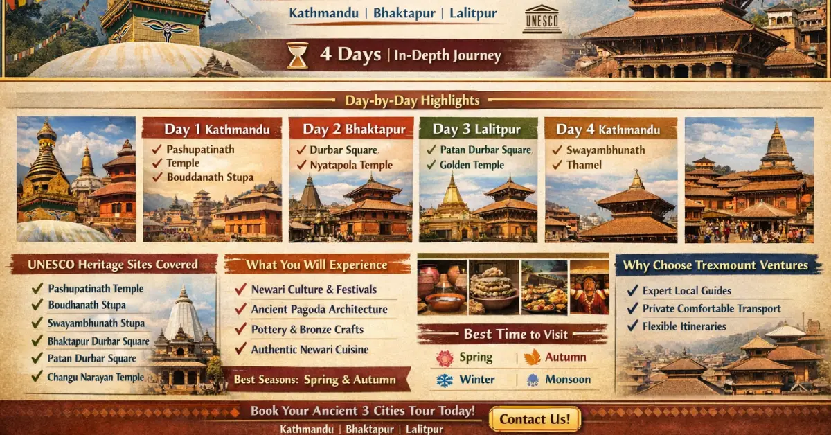 Ancient Three Cities Tour itinerary
