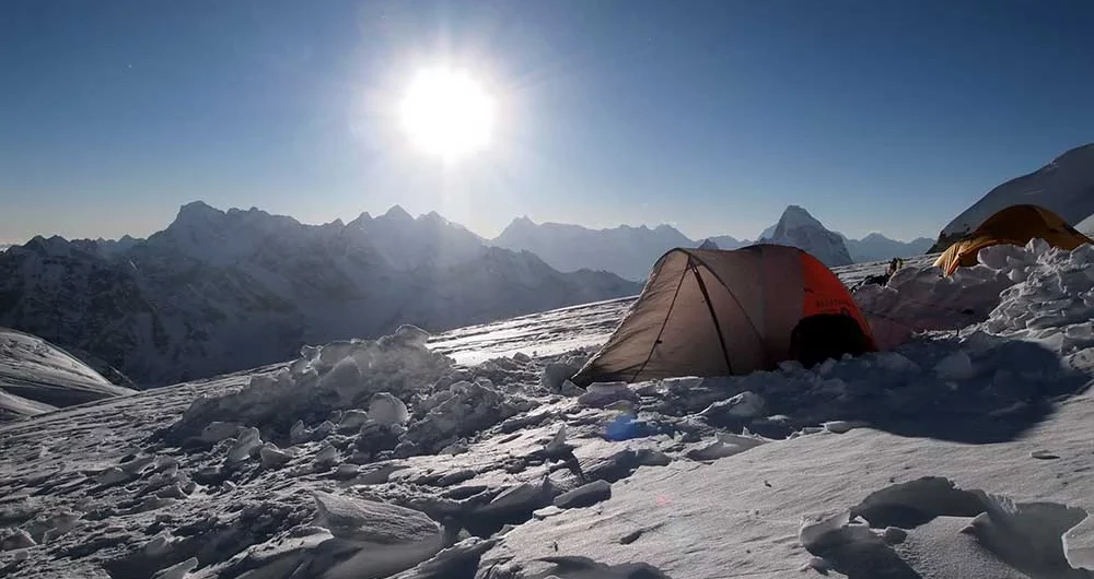 Camping at Baruntse Peak