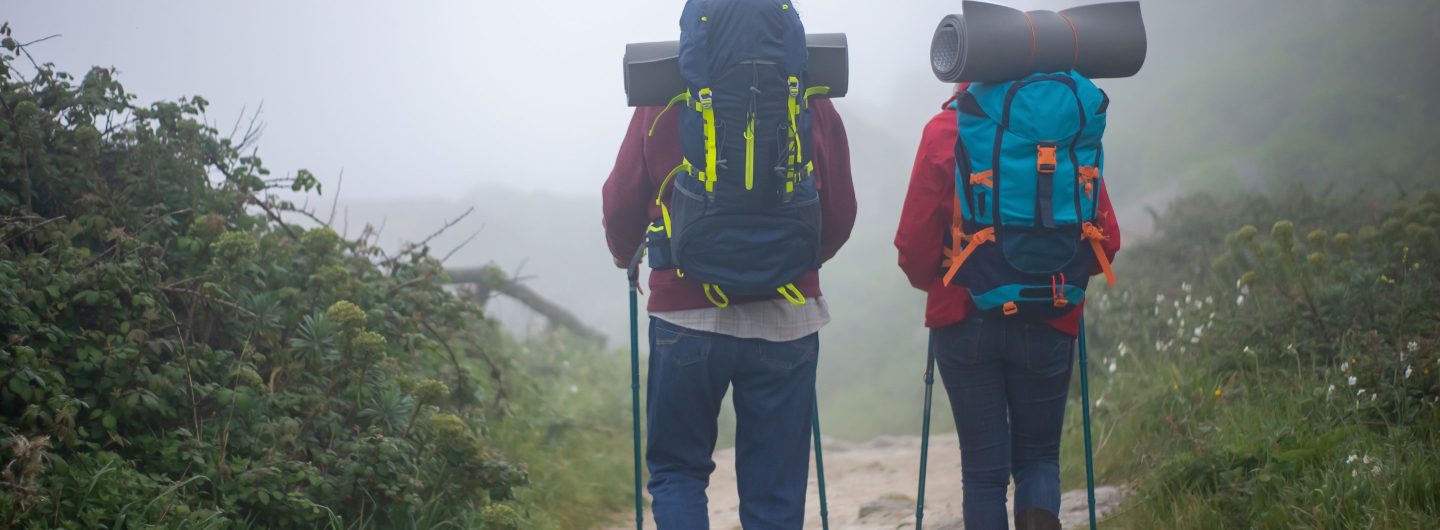 Two trekkers returning home after climbing mount everest