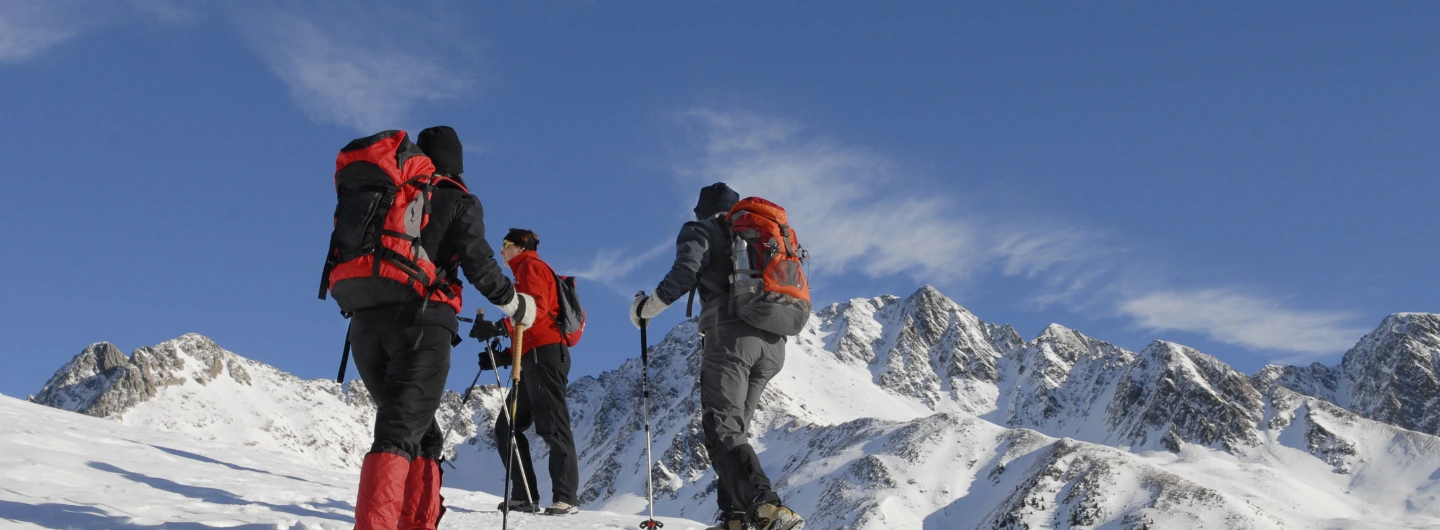 trekkers using gears and equipments while trekking 
