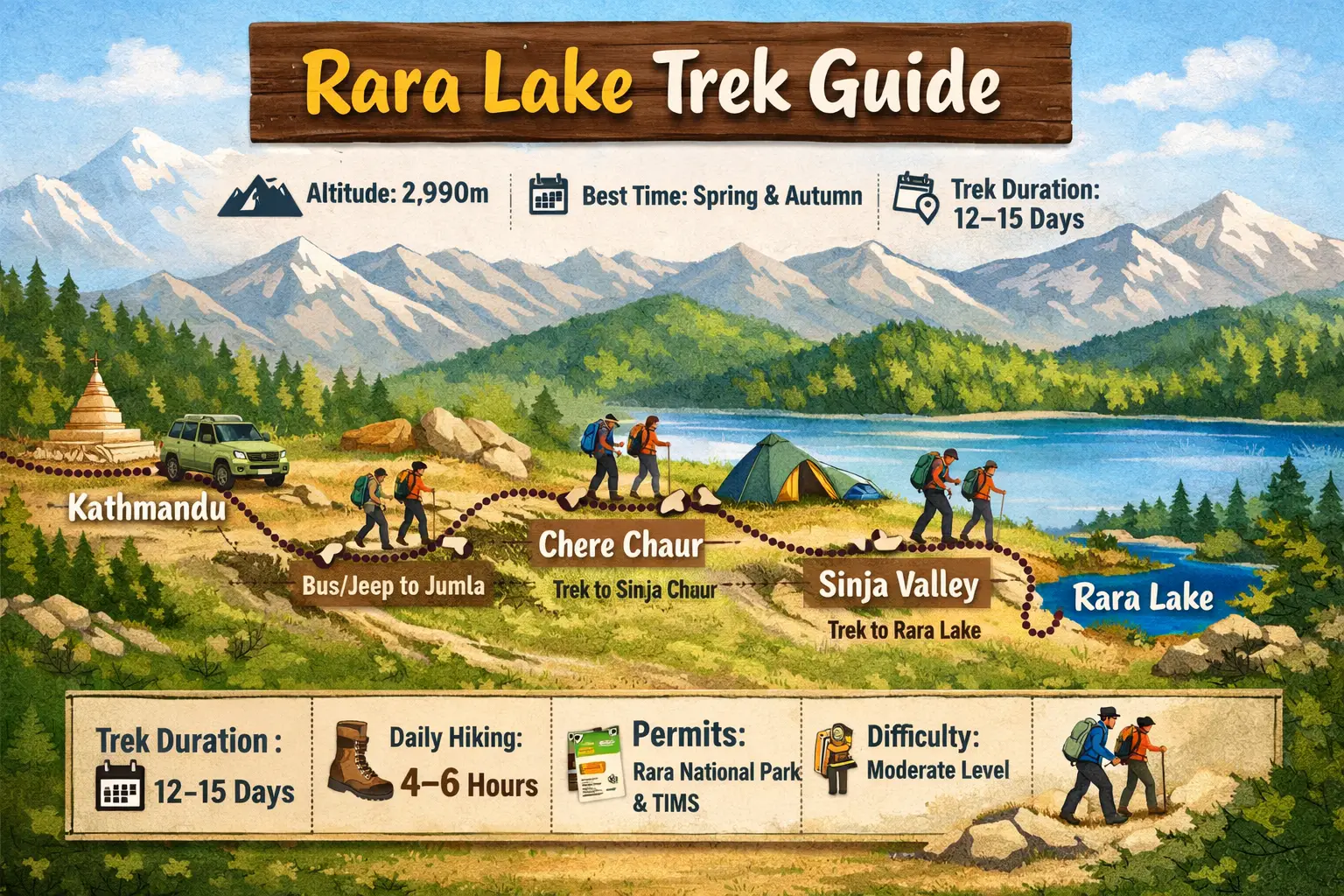 rara lake nepal in the map of nepal
