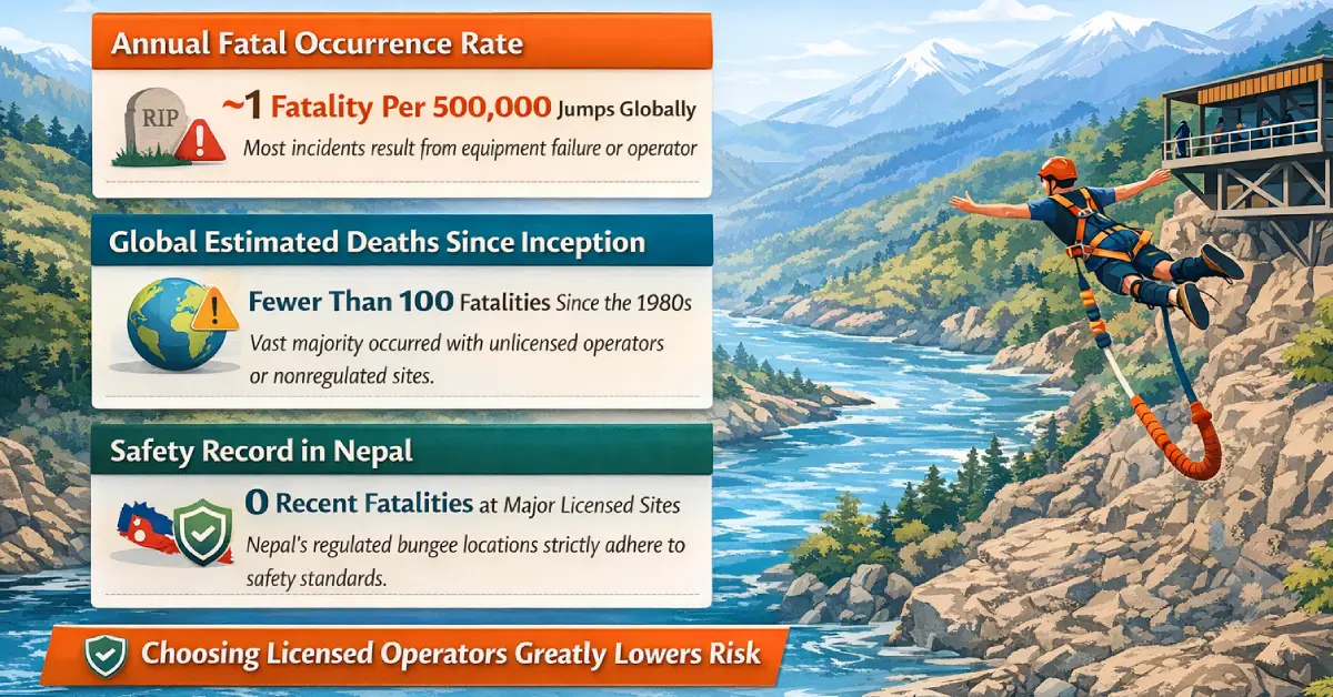 How many people die from bungee jumping