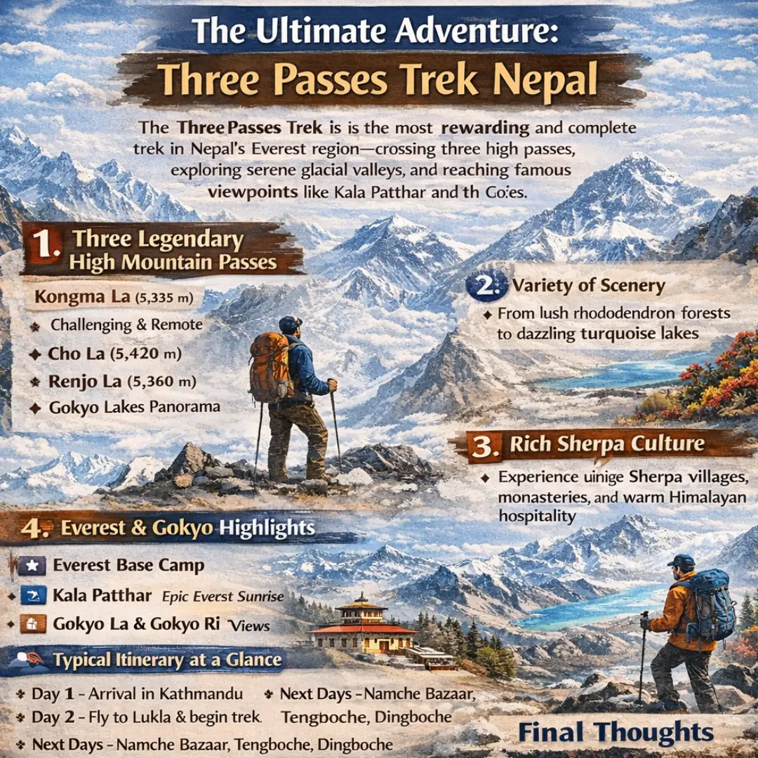 Three Passes Trek Nepal | The Ultimate Everest Region Adventure with Trexmount Ventures