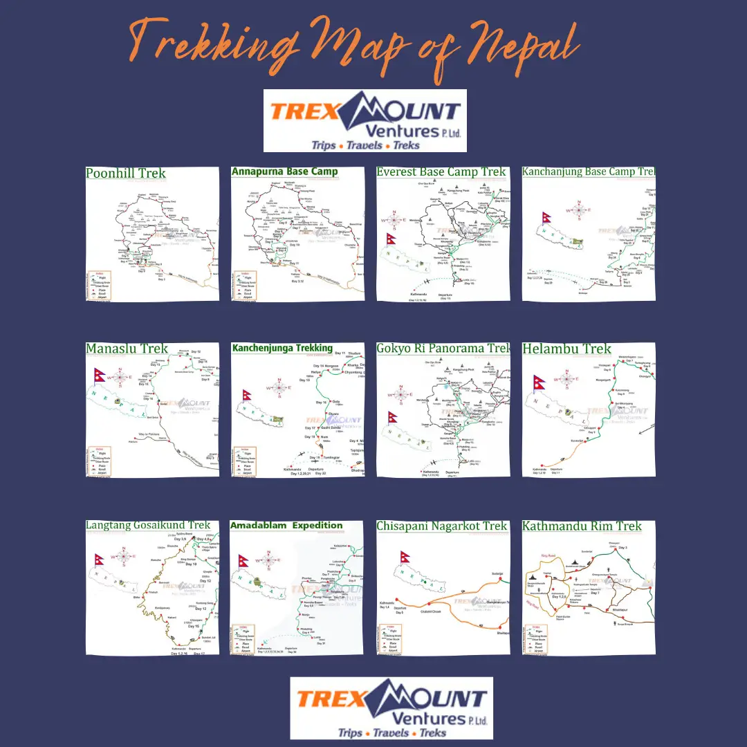 Trekking Map of Nepal | 10 Ultimate Routes for Epic Treks