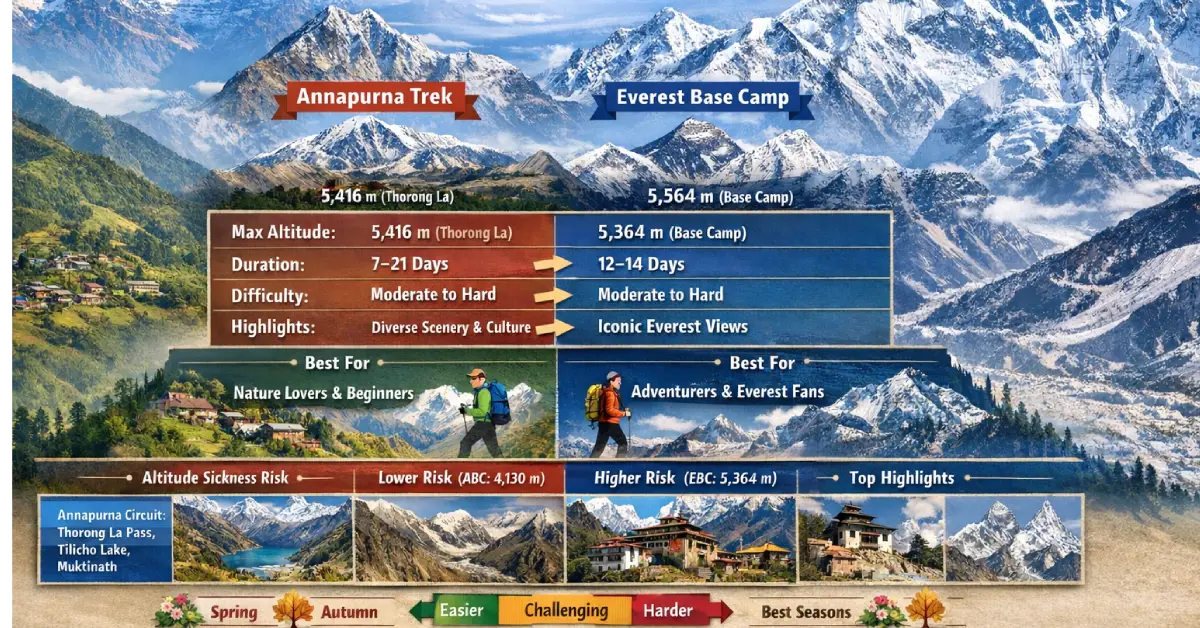 Which trek is better, Annapurna or Everest Base Camp? 