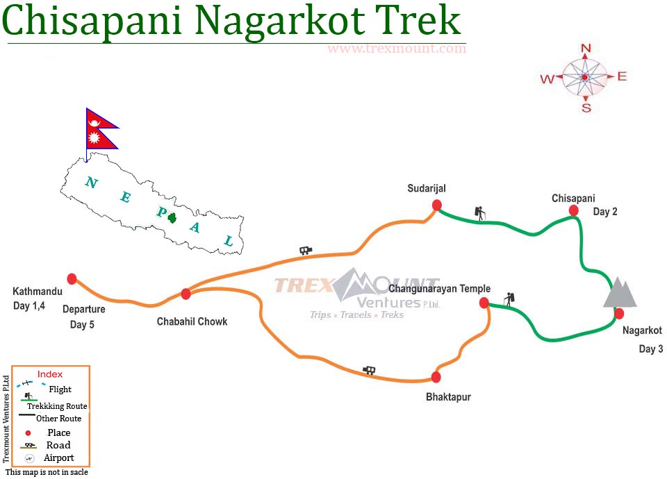 Chisapani Nagarkot Trekking Map