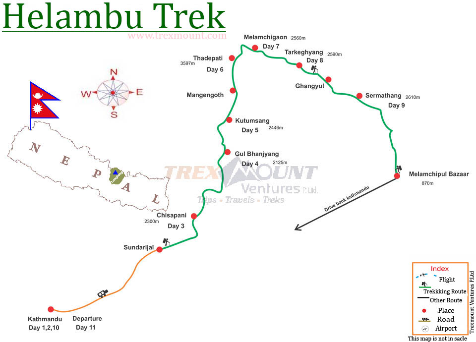 Helambu Trekking Map