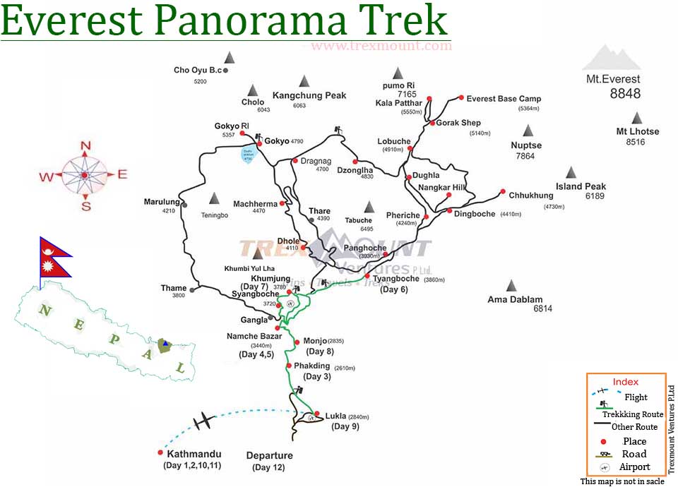 Mount Everest Trek Map